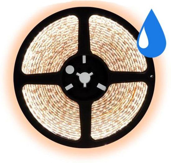ABC-LED LED Strip - 5 meter - Warm Wit - 120 Leds/m - Waterproof - IP67 - 2835