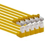 1aTTack.de 366137 Cat.6 netwerkkabel 90 graden hoek 0,5 m - Geel - 5 stuks - Cat6 patchkabel (SFTP PIMF) 1000 Mbit/s RJ45-connector - 5 x 0,5 meter geel