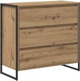 vidaXL Dressoir Ambachtelijk Eiken 79 x 36 x 75.5 cm Bewerkt Hout