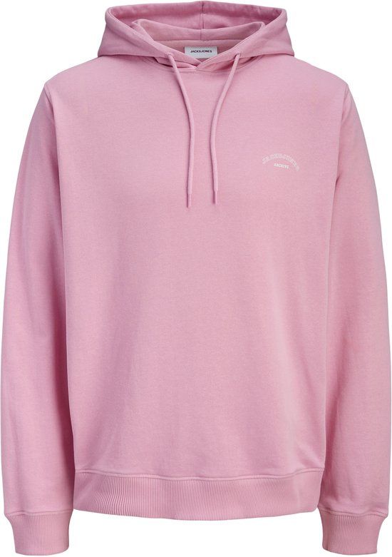JACK&JONES JJCOLLEGE LOGO SWEAT HOOD Heren L Katoen/Polyester Prism Pink