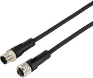 Tru Components TC-12833012 Sensor/actuator verlengkabel M12 4-polig (recht) op koppeling (recht) 5 m Zwart
