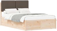 vidaXL - Bedframe - met - Gevoerde - Hoofdbord - Taupe - 120 - x - 190 - cm