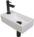 INK - Fonteinpack Porselein Links incl. Fonteinkraan - Design Sifon - Design Plug en Montageset - 360x180x90 Mm - Mat Wit/metal Black
