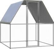 vidaXL Kippenkooi 2x2x2 m gegalvaniseerd staal zilverkleurig en grijs