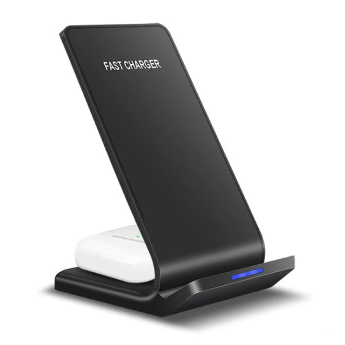 FDGAO Qi Desk Stand / Draadloze Oplader 15W - Type C Universeel Telefoonhouder Wireless Charging Bureau Standaard Pad Zwart