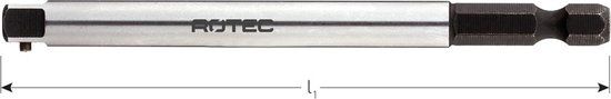 Rotec Adapter, E6.3 > 4-knt. 1/4'', met stift, L=100 (vpe 1)