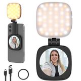 NEEWER Magnetisch selfielicht, compatibel met iPhone MagSafe CRI95, 700lx/0,3 m, opvouwbare led, vulring voor mobiele telefoon, verlichting met standaard/spiegel, voor zoom, make-up, fotografie
