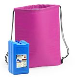 Merkloos / Sans marque Icecat Koeltas rugtas roze met rijgkoord cm met 2x koelelementen - 32 x 42 cm