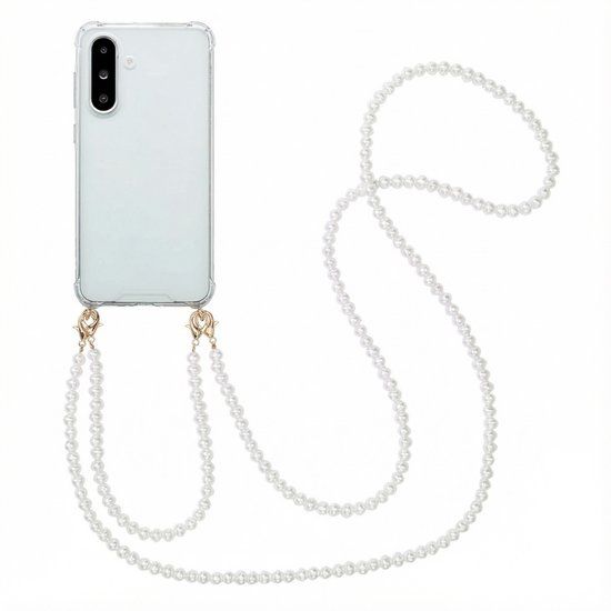 imoshion Hoesje - Geschikt voor Samsung Galaxy A56 (5G) - Backcover met koord + armband - Parels 2.0 - Parels