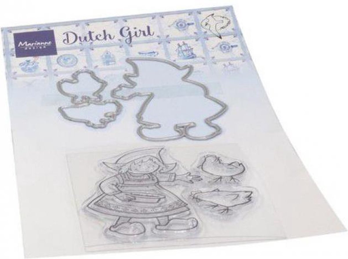 Marianne Design Clear Stempel en Snijmal - Hetty's Dutch girl