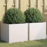 Prolenta Maison Exclusive - Plantenbakken, 2 stuks, wit, 42x40x39 cm, staal