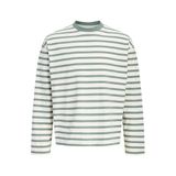 JACK & JONES JUNIOR oversized gestreepte longsleeve met backprint - groen