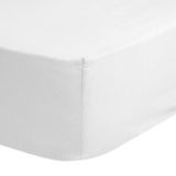 Good Morning hoeslaken effen kleur - 1 persoons 90x200 cm - Wit - 100% Katoen renforce