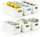 Boîte de rangement Lot de 6 - Plastique - Avec couvercle - Blanc - 27,5 x 10,5 x 9,5 cm