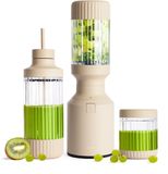 BEAST Mighty 850 Plus Blender puissant et compact Smoothie To Go - 850W - 3 gobelets XL Tritan - Mixe sans effort glace et fruits surgelés - Sable