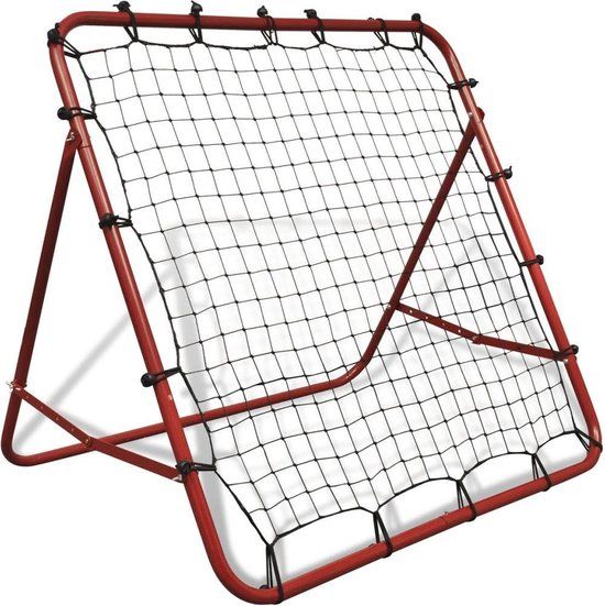 vidaXL Voetbal kickback rebounder verstelbaar 100x100 cm - Rood
