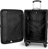 Gabol Zambia 4 wielen Kofferset 3-delig met uitbreidingsplooi - Zachte bagage - TSA slot - Black
