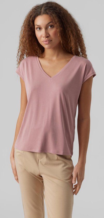 Vero Moda Vmfilli Ss V-neck Tee Ga Noos - Nostalgia Rose - M