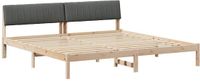 vidaXL Bedframe - Brun et gris foncé - 200 x 200 cm - Pin massif