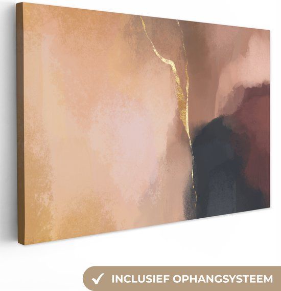 OneMillionCanvasses Canvas Schilderij 150x100 cm - Abstract Pastel Print - Wanddecoratie