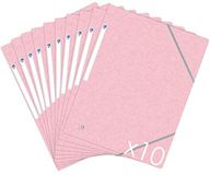 OXFORD Topfile+ Kartonnen map, 3 flappen, A4, elastisch, pastelroze, 10 stuks