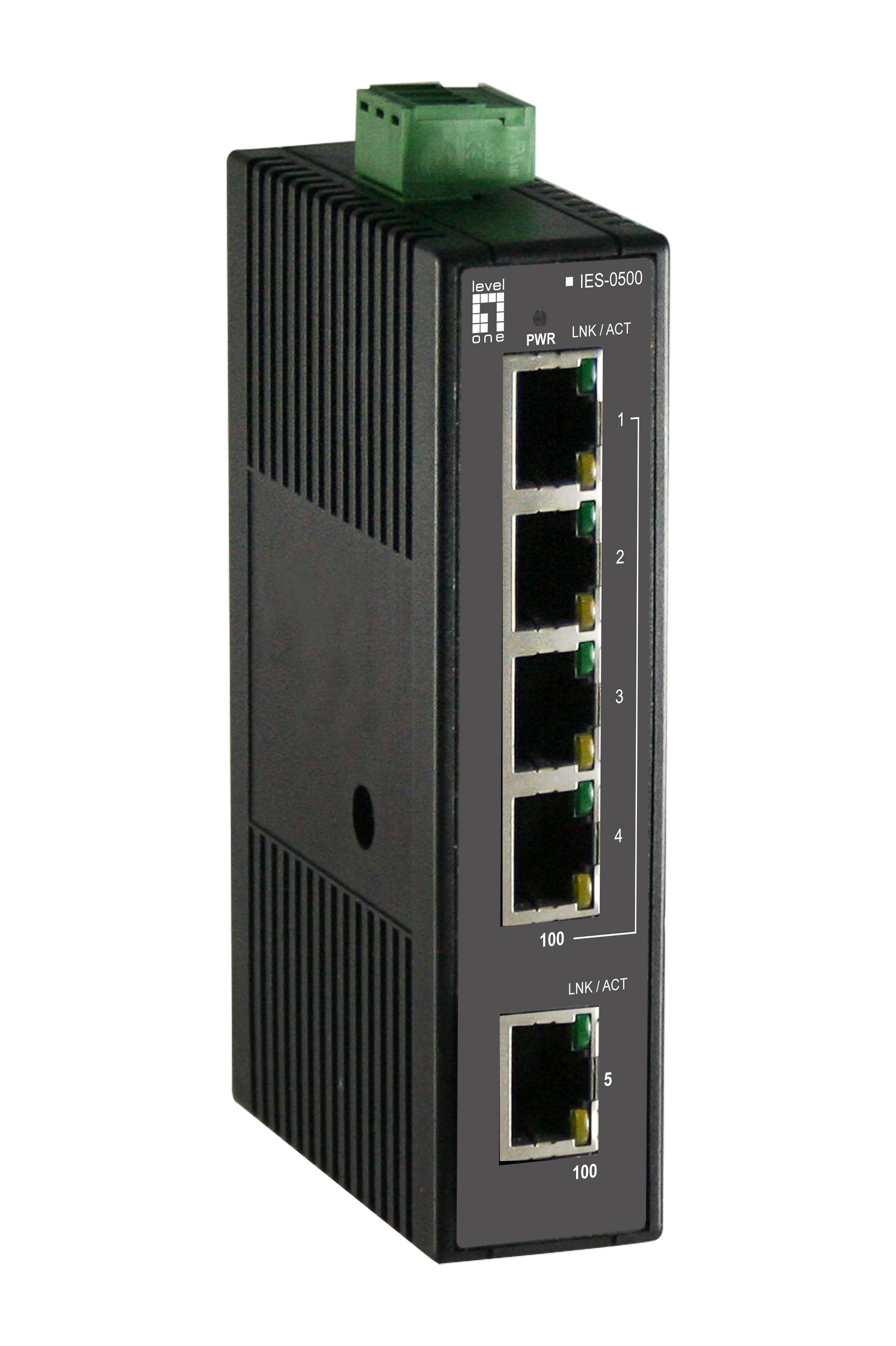 LevelOne IES-0500 Unmanaged Fast Ethernet (10/100) Zwart Netwerkswitch