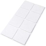 Adsamm® 8 x zelfklevende viltglijders Wit 50x50 mm Vierkant 3,5 mm dik