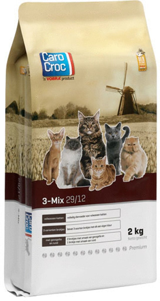 CAROCROC Kat 3-Mix - Kattenvoer - 2 kg