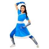 Rubies Officiële Avatar The Last Airbender Katara kostuum jumpsuit met bijgevoegde jurk, volwassen carnaval, maat S 38-40