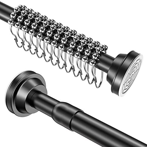 Misounda Douchegordijnstangen, Met 12 haken Rvs telescoopstang