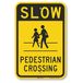 SmartSign Slow - Pedestrian Crossing Teken | 12" x 18" 3M Engineer Grade Reflecterend Aluminium