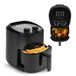 huslog heteluchtfriteuse, 2,3 l, 1000 W, olievrij frituren met timer van 0 tot 60 minuten, antiaanbaklaag, koel aanvoelend, antislip, energiezuinige mini-friteuse voor 1-2 personen