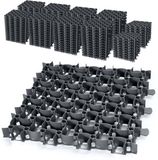 Garronda Grindmat berijdbaar 100 stuks (25 m²) 50x50x4 cm kunststof – parkeerrooster, grindstabilisatie, drainagesysteem, kliksysteem GD-GAR-17001 zwart