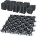 Garronda Grindmat berijdbaar 100 stuks (25 m²) 50x50x4 cm kunststof – parkeerrooster, grindstabilisatie, drainagesysteem, kliksysteem GD-GAR-17001 zwart