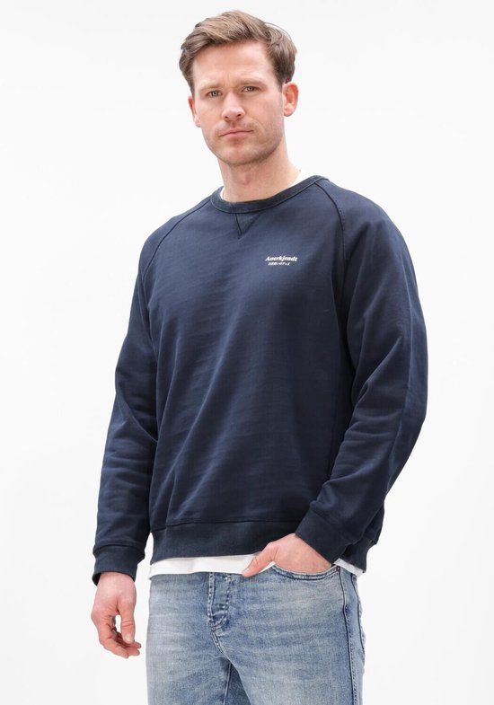 Anerkjendt Aktin Japanese Sweat Heren Sweater Donkerblauw Maat L