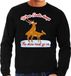 Bellatio Decorations Foute Kersttrui sweater - seksende rendieren - when Santa sleeps the show must go on - zwart - voor heren S