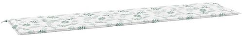 vidaXL Tuinbankkussen bladpatroon 200x50x3 cm stof