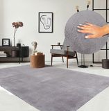 the carpet RELAX – Extra Zacht & Wasbaar Vloerkleed tot 30°C met Antislip Onderzijde – Fluweelachtige Structuur – Voor Slaapkamer of Woonkamer – Grijs, 80 x 300 cm