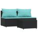 VidaXL 3-delige loungeset pour le jardin avec coussins, noir, polyrotin