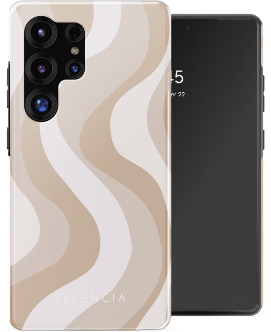 Selencia Hoesje - Geschikt voor Samsung Galaxy S25 Ultra - Backcover - Desert Waves Beige
