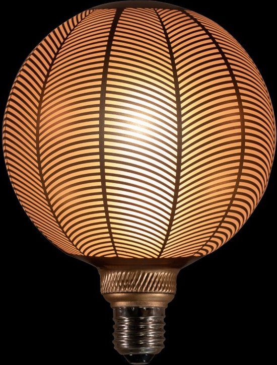 Anna's Collection Led Bulb Palm Leaf Pattern Matt Gold 125X170Mm