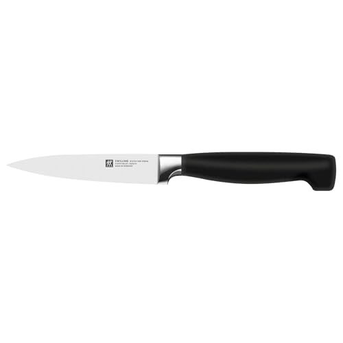 ZWILLING 4-sterren spick en garneermes, lemmetlengte 10 cm, roestvrij speciaal staal, ergonomische kunststof handgreep, zwart [Made in Germany]
