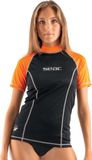 Seac T-Sun Short Rashguard Dames Zwart/Oranje L
