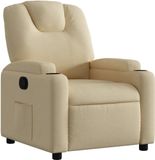 vidaXL - Fauteuil - verstelbaar - stof - crèmekleurig