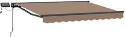 vidaXL Handmatige zonnetent met zonne-energie ledverlichting 3 x 2,5 m Taupe