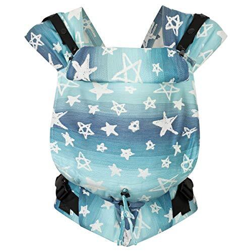 Hoppediz Pasgeboren babydrager Prime o Jacquard Singapore Blue