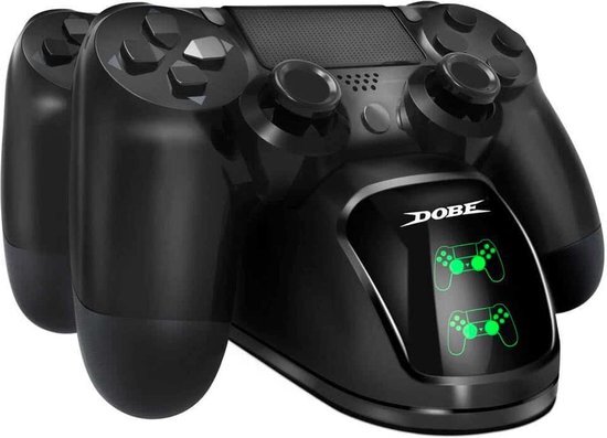 Dobe Dual Oplaadstation voor Playstation 4 Controller â€“ Dubbele Snel Oplader PS4 - Slim - Pro - met verlichting