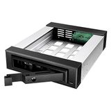 ICY BOX 5,25" wisselkader voor 1x 3,5" (8,9 cm) of 1x 2,5" (6,35 cm) SATA III/SAS II HDD/SSD, aluminium, vergrendelbaar, IB-129SSK-B