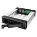 ICY BOX 5,25" wisselkader voor 1x 3,5" (8,9 cm) of 1x 2,5" (6,35 cm) SATA III/SAS II HDD/SSD, aluminium, vergrendelbaar, IB-129SSK-B
