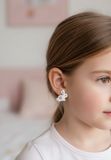 X Jewellery Zilveren Konijn Oorknopjes voor Kinderen met Kristal en Epoxy